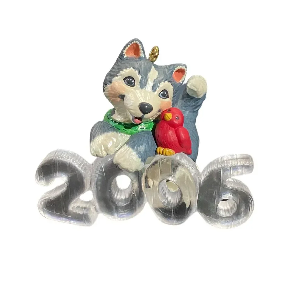 Hallmark Keepsake Ornament 2006 COOL DECADE Series #7 Husky‎ Dog & Cardinal